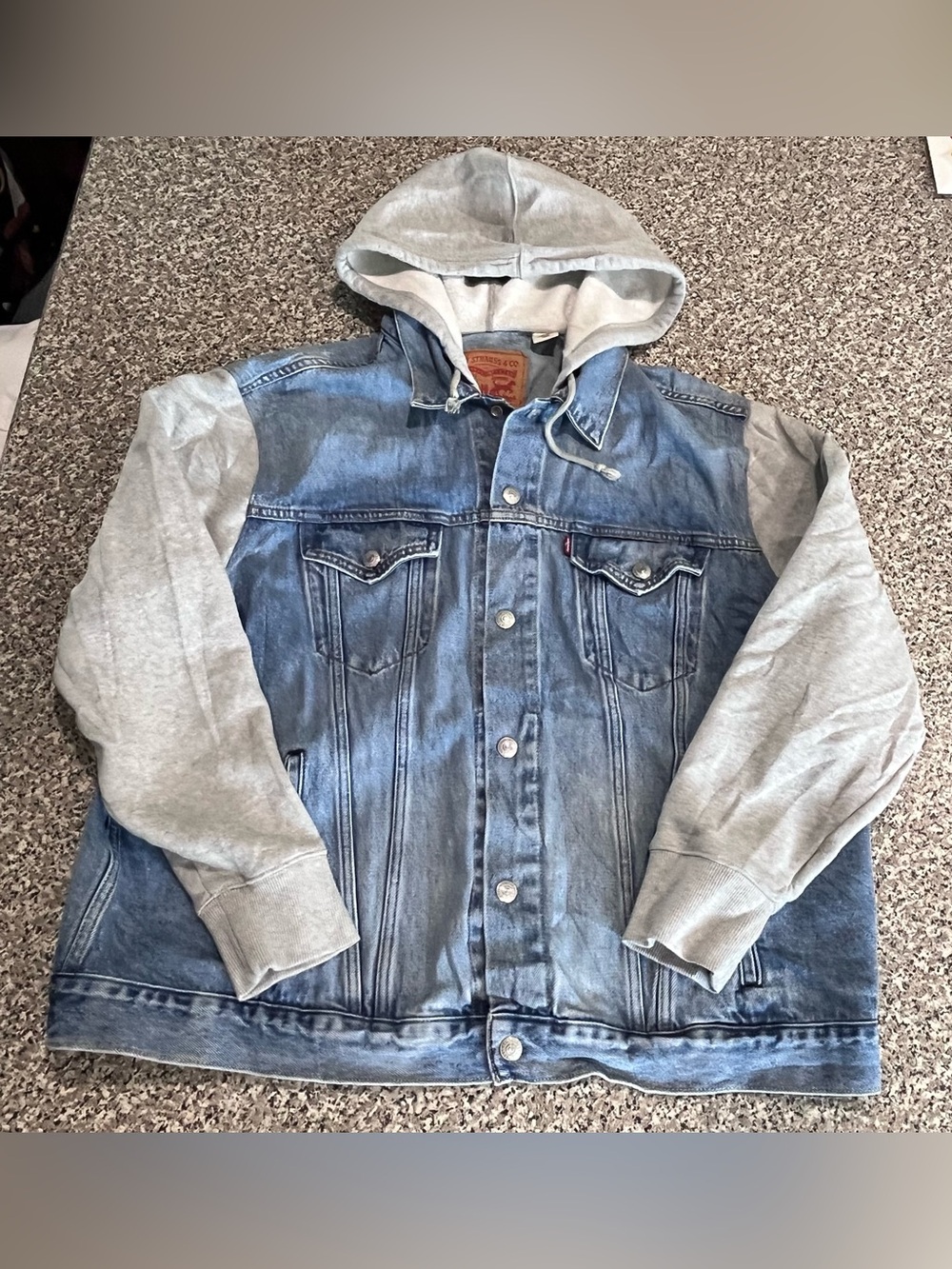 Levi’s Trucker Jean Jacket With Hood Y2K Mens XL